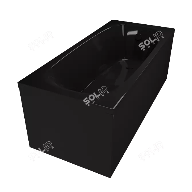 Modern Black Matte Acrylic Bathtub 3D model image 2
