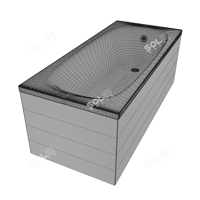 Modern Black Matte Acrylic Bathtub 3D model image 3