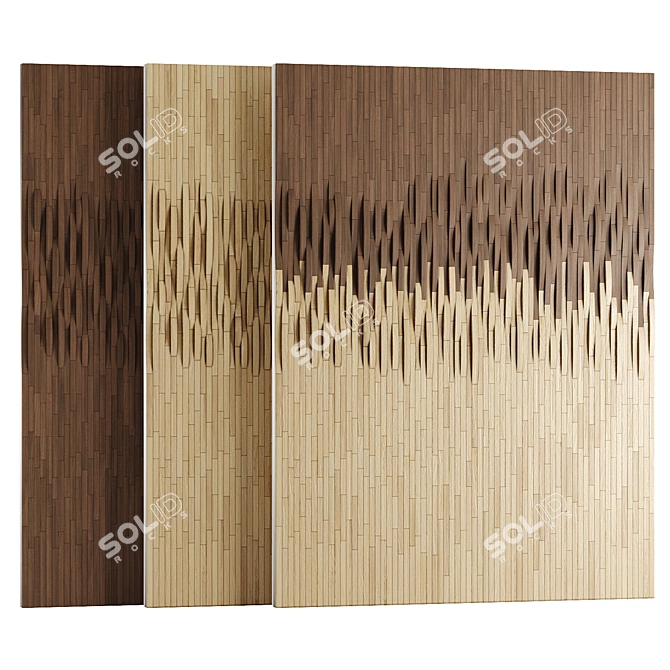 Wooden Plank Wall Decor 3D model image 1