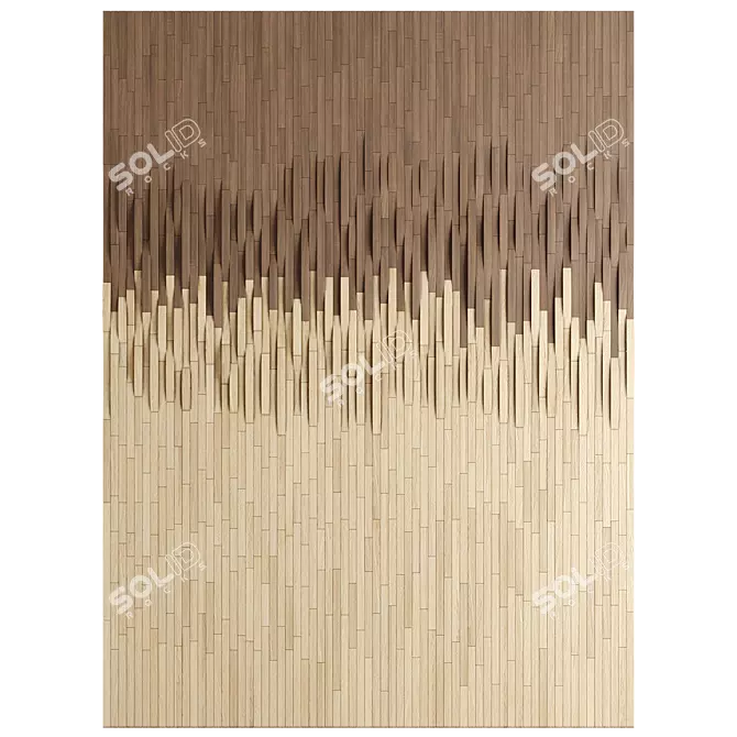 Wooden Plank Wall Decor 3D model image 2