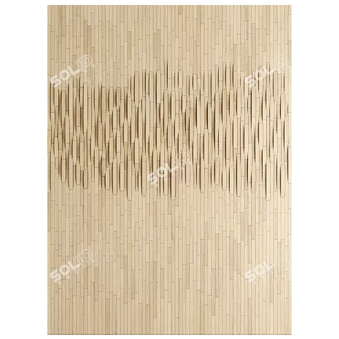 Wooden Plank Wall Decor 3D model image 3