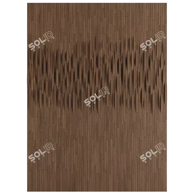 Wooden Plank Wall Decor 3D model image 4