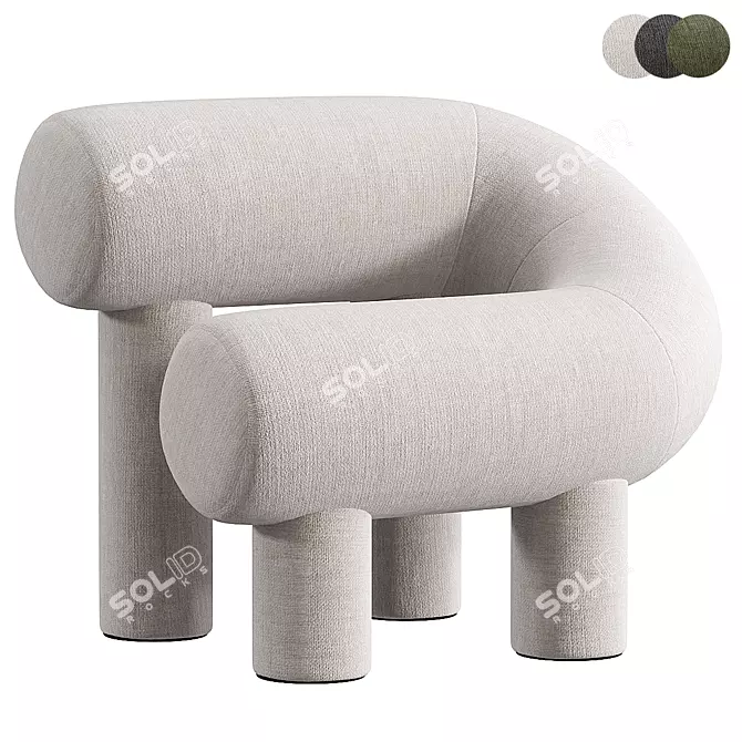Modern UMI Armchair 3D Model 3D model image 1