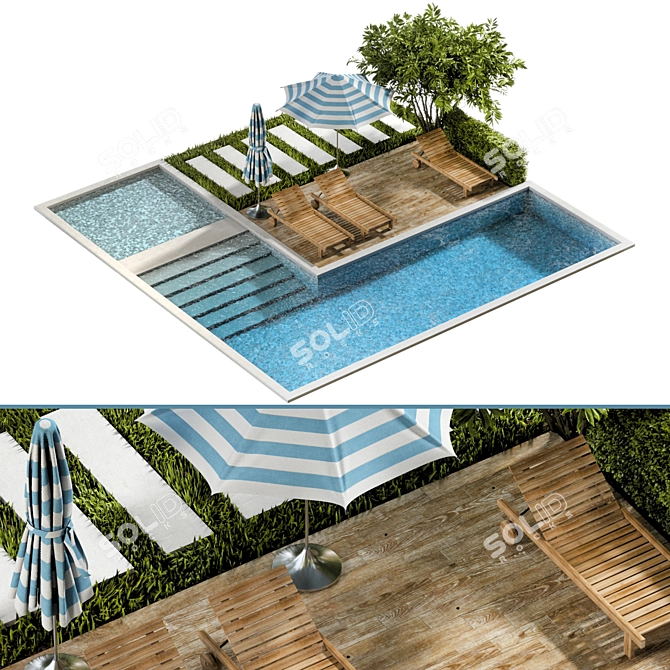 Luxury Pool with Stunning Render 3D model image 1