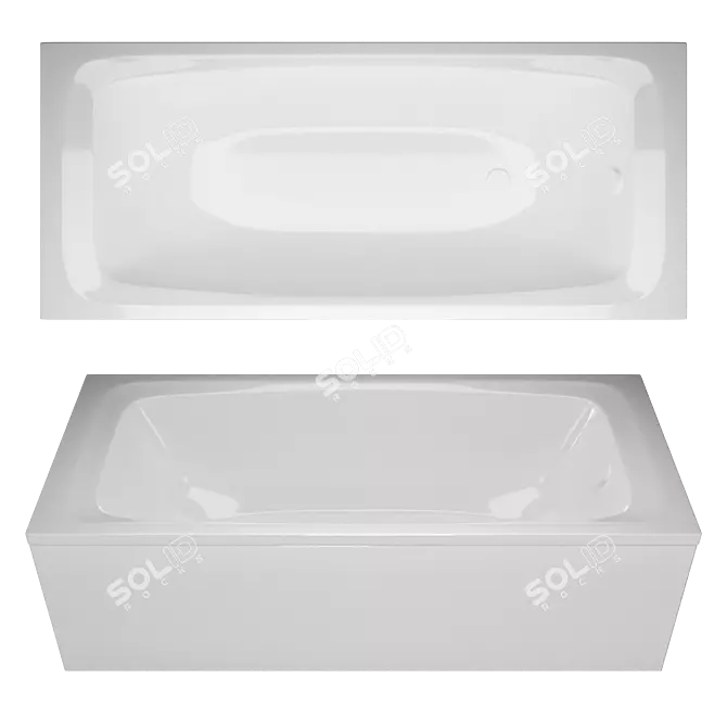 Rapallo PL 170x70 Matte Acrylic Bathtub 3D model image 5