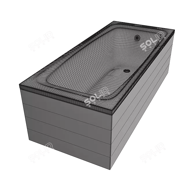 Rapallo PL 170x70 Matte Acrylic Bathtub 3D model image 4