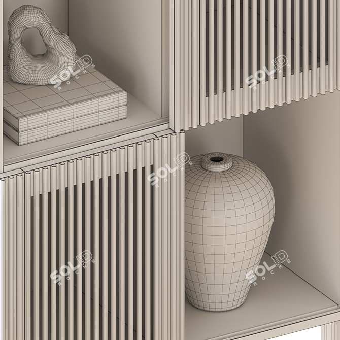 Sleek Beyla Display Cabinet 3D model image 6