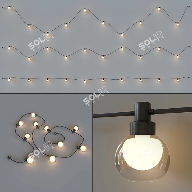 Adjustable Garland: Customizable Outdoor Decor 3D model image 1