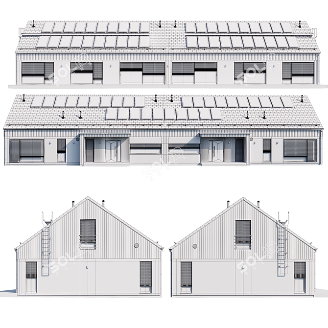 Two-Story House Model Kit 3D model image 6