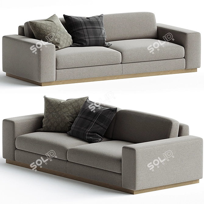 Elegance Personified: Sepia Sofa 3D model image 1