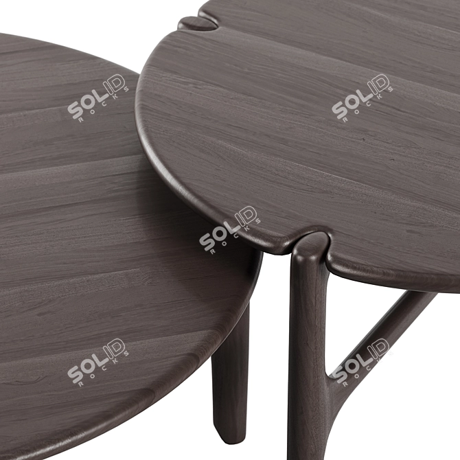 PI Ethnicraft Round Coffee Table 3D model image 2