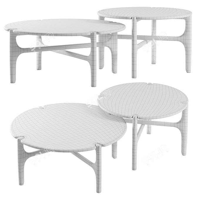 PI Ethnicraft Round Coffee Table 3D model image 3