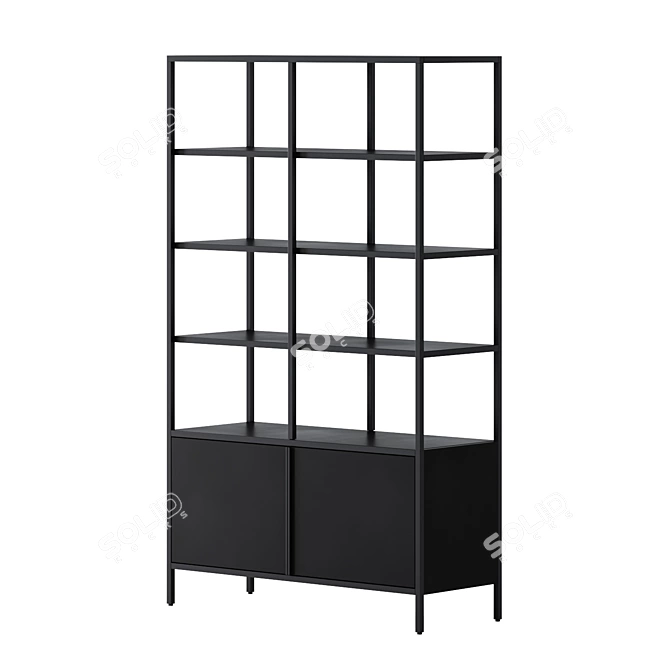 Modern Wood Bookcase: Maisons Du Monde 3D model image 1