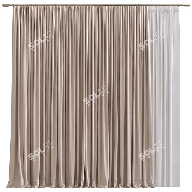 Folded Topology Curtain 3D model image 1