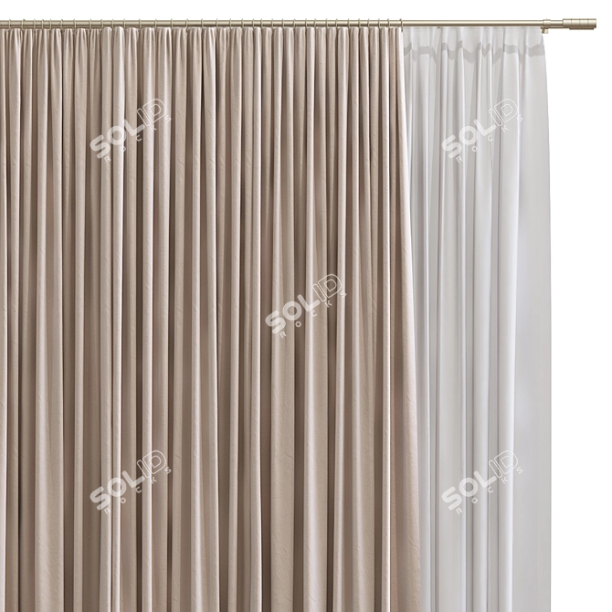 Folded Topology Curtain 3D model image 3