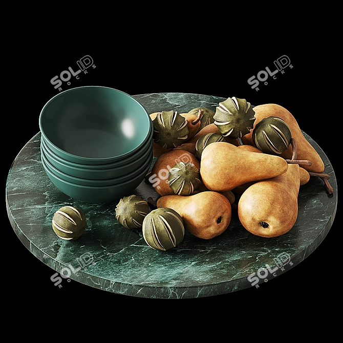 Marble Christmas Kitchen Decor 3D model image 3