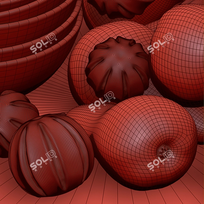 Marble Christmas Kitchen Decor 3D model image 7