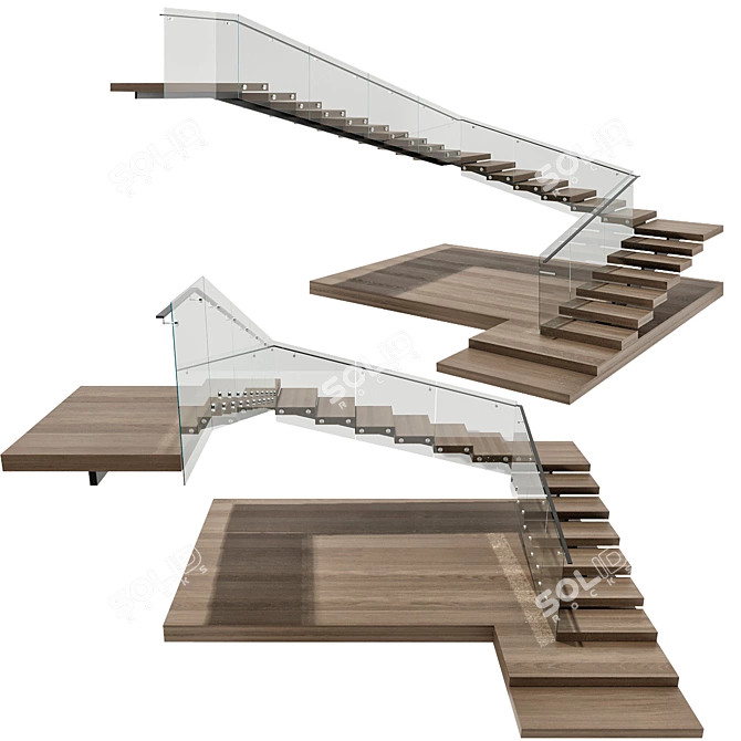 Minimalist Staircase No33 3D model image 2