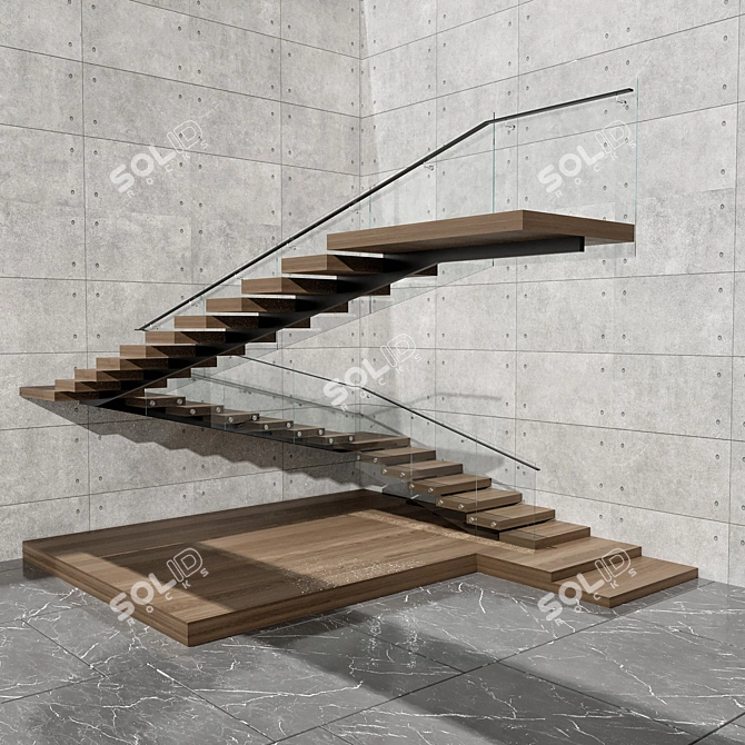 Minimalist Staircase No33 3D model image 3