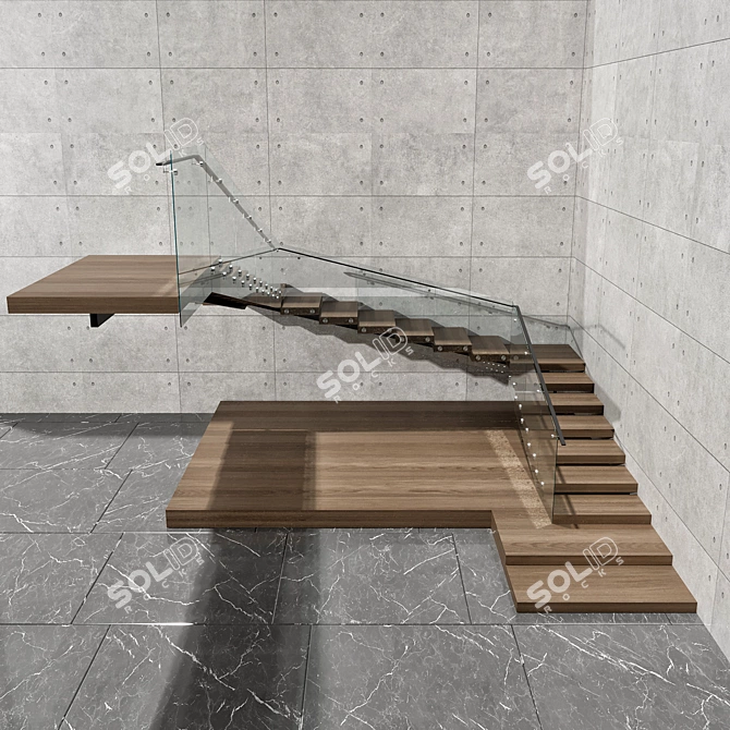 Minimalist Staircase No33 3D model image 4