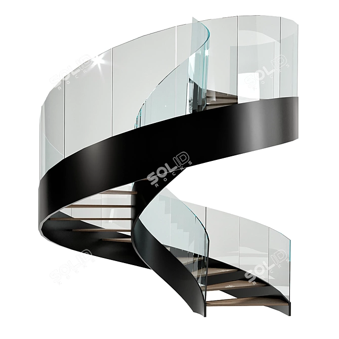 Minimalist Spiral Stair 3D Model 3D model image 1