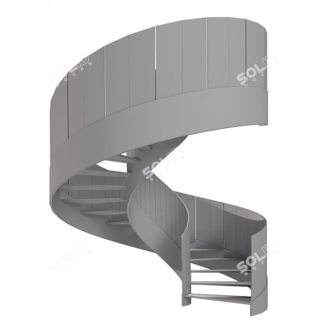 Minimalist Spiral Stair 3D Model 3D model image 4