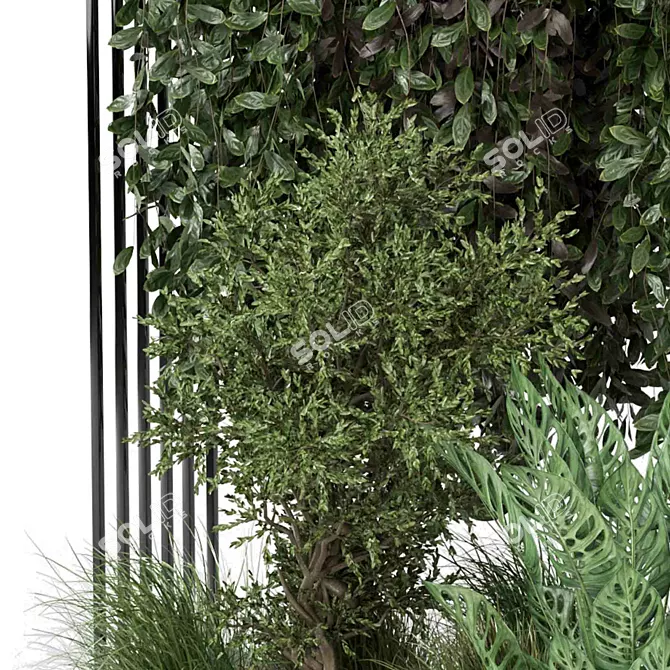 Metal Box Hanging Plants Set 3D model image 1