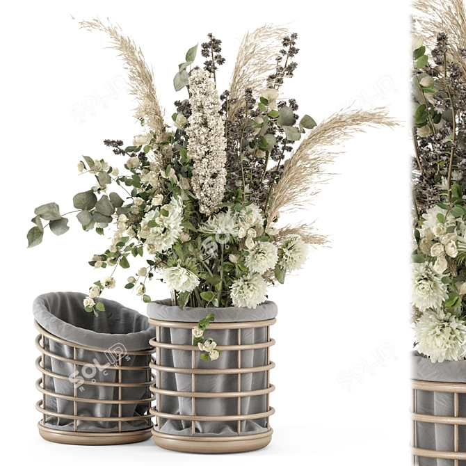 Dry Plant Bouquet Set 1872 3D model image 2