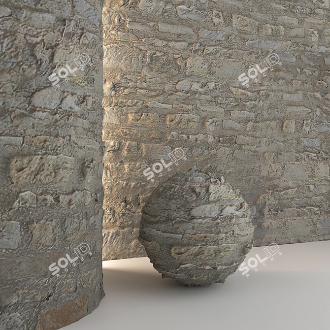 Stone Wall 16 3D Model 3D model image 3