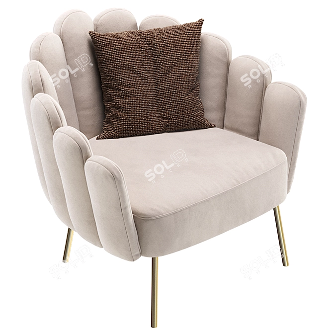 Elegant Armchair Amira: 3D Model 3D model image 2