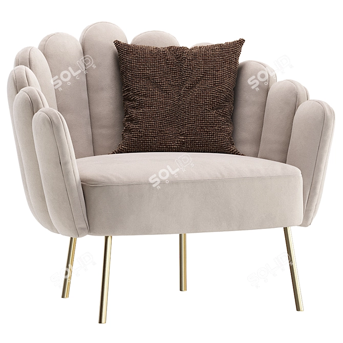 Elegant Armchair Amira: 3D Model 3D model image 5