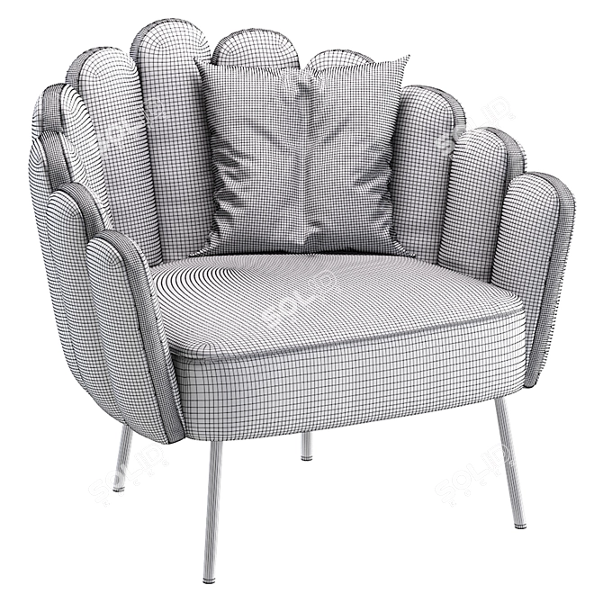 Elegant Armchair Amira: 3D Model 3D model image 7