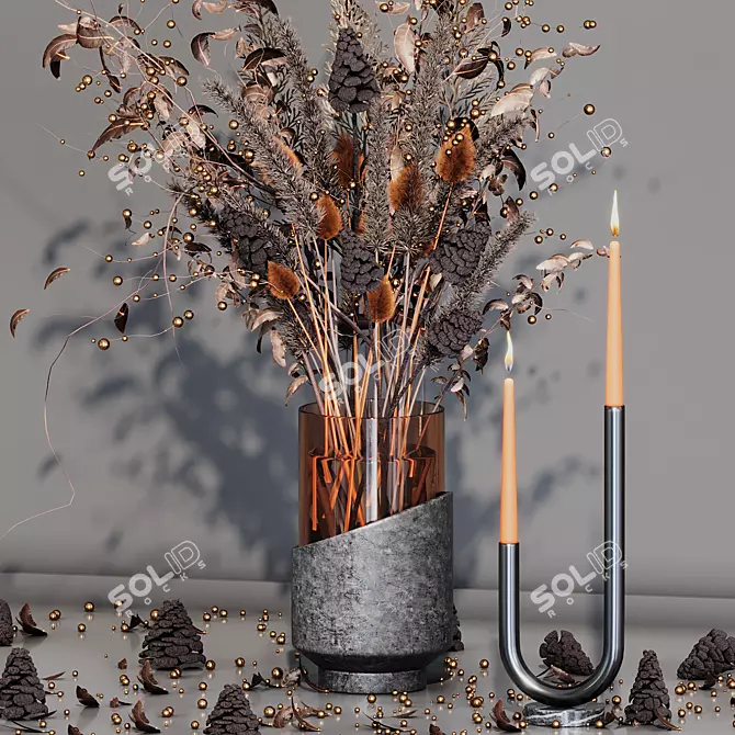 Pampas Grass Set - Exotic Elegance 3D model image 2