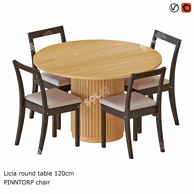 LICIA Round Table Set 3D model image 1