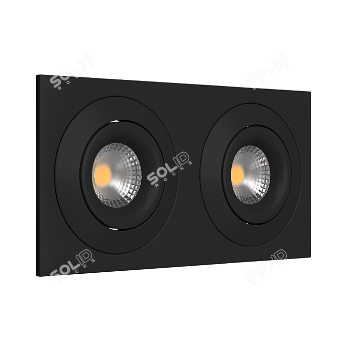 Square Recessed LED Lights, IP20 3D model image 2