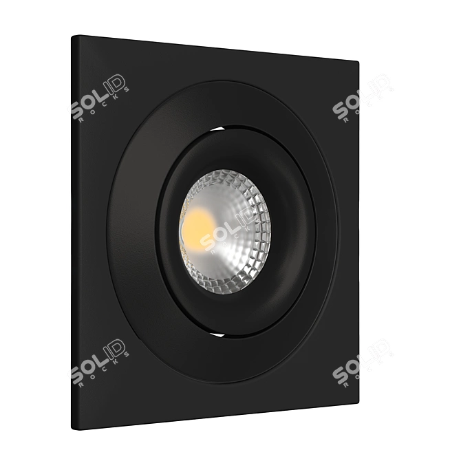 Square Recessed LED Lights, IP20 3D model image 3