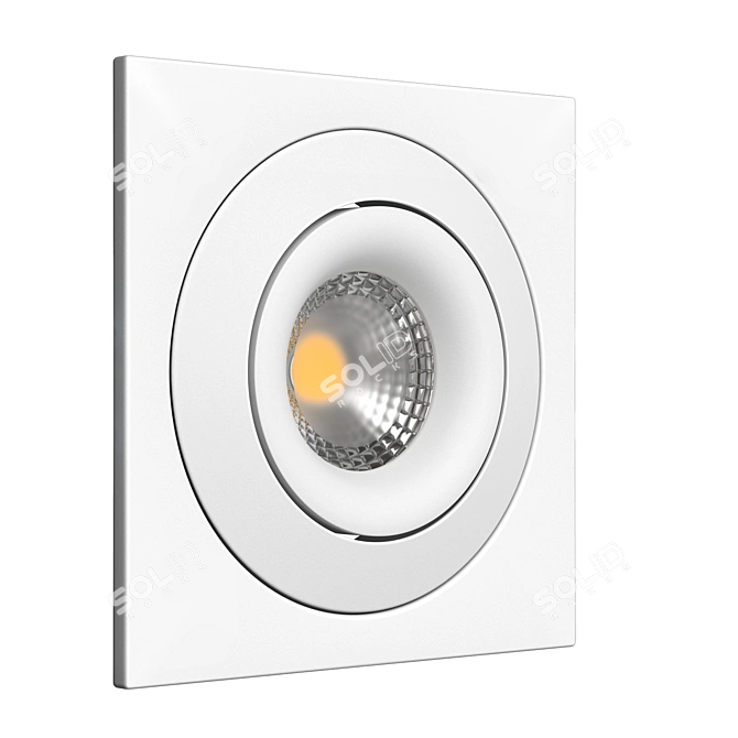 Square Recessed LED Lights, IP20 3D model image 4