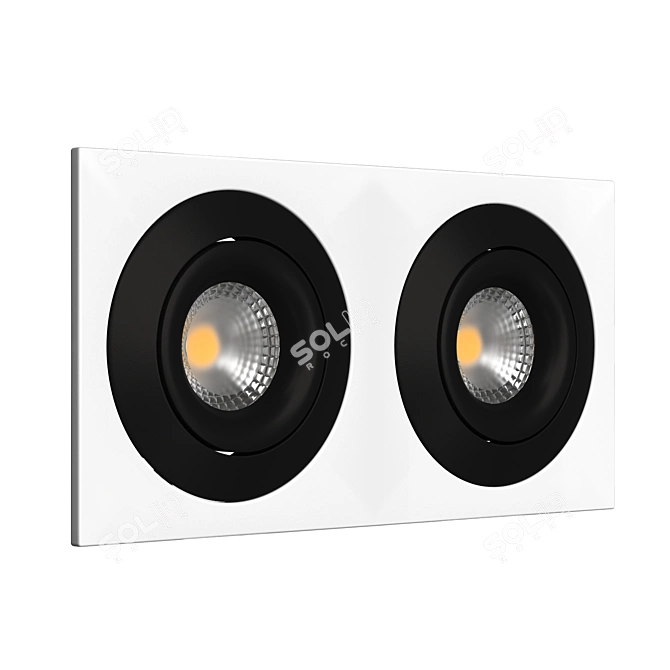 Square Recessed LED Lights, IP20 3D model image 5