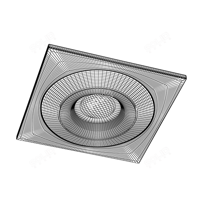Square Recessed LED Lights, IP20 3D model image 7