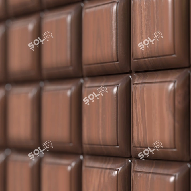 Seamless Wooden Panel PBR Texture 3D model image 5