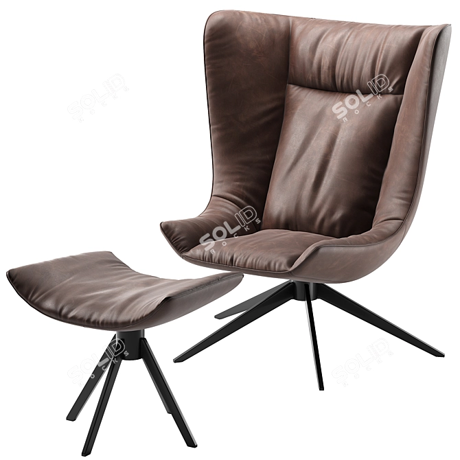 Modern Minimalist Armchair Colibri Soft 3D model image 1