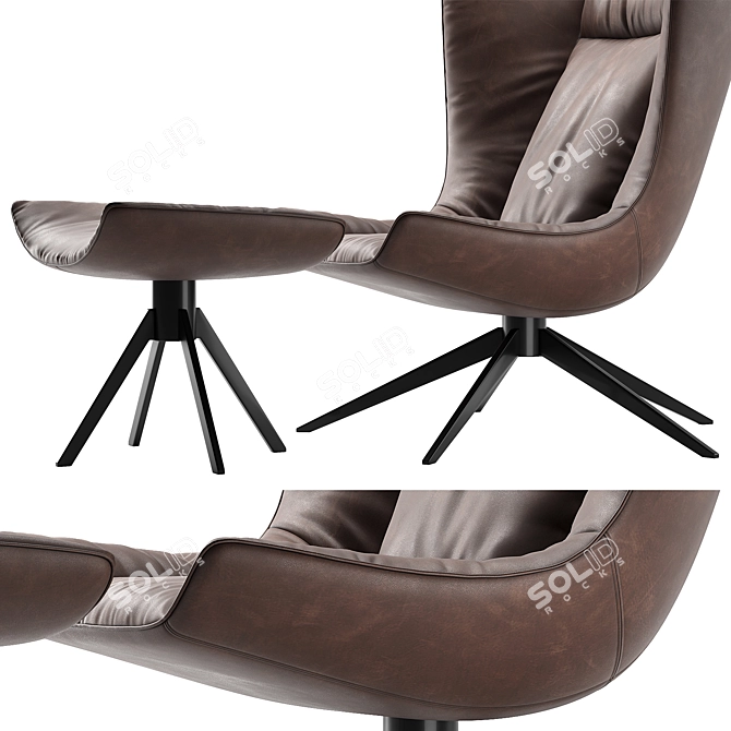 Modern Minimalist Armchair Colibri Soft 3D model image 3