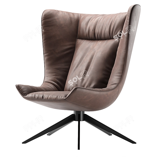 Modern Minimalist Armchair Colibri Soft 3D model image 5