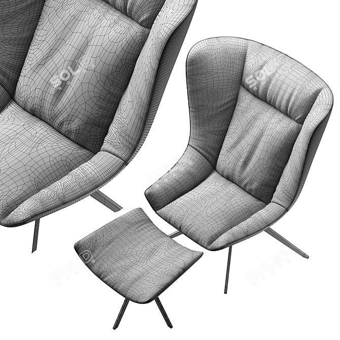 Modern Minimalist Armchair Colibri Soft 3D model image 7