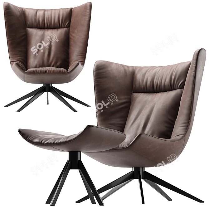 Modern Minimalist Armchair Colibri Soft 3D model image 8