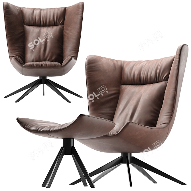Modern Minimalist Armchair Colibri Soft 3D model image 9