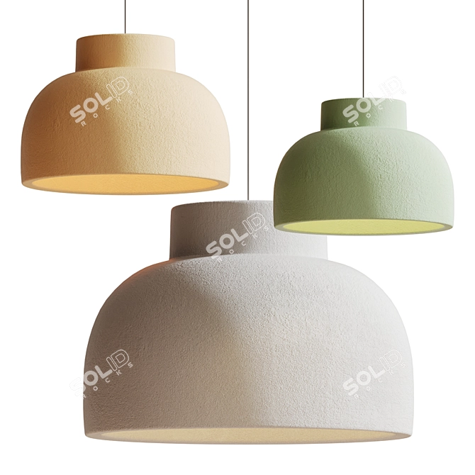 Grain Concrete Gypsum Lighting Fixture 3D model image 1