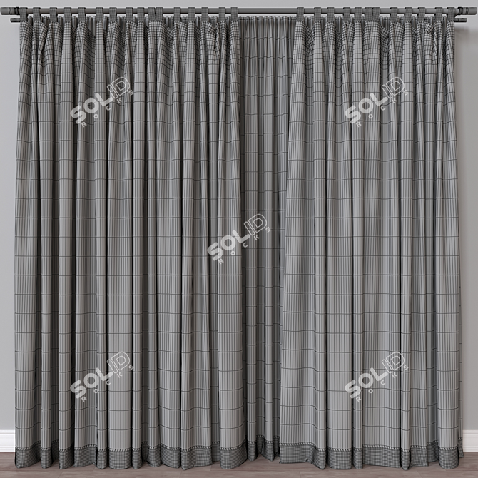 Luxury Curtain Set Render Export 3D model image 4