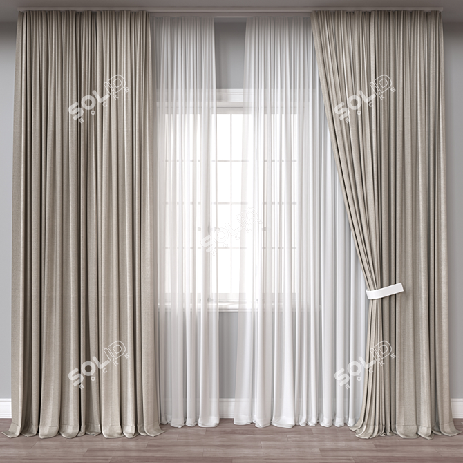 Versatile 3D Curtain Model Mats 3D model image 1