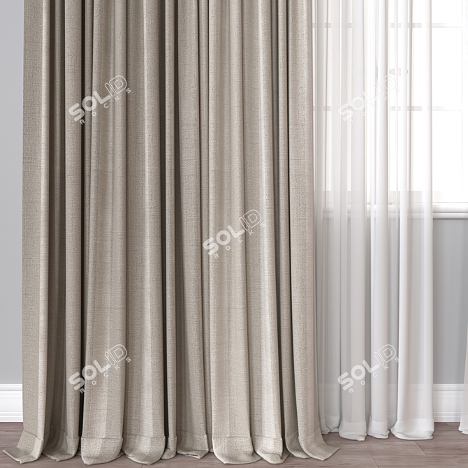 Versatile 3D Curtain Model Mats 3D model image 2